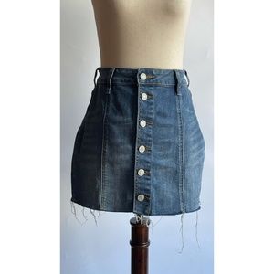 PacSun Jean Full Button Skirt Mini Sz 24/0 Blue